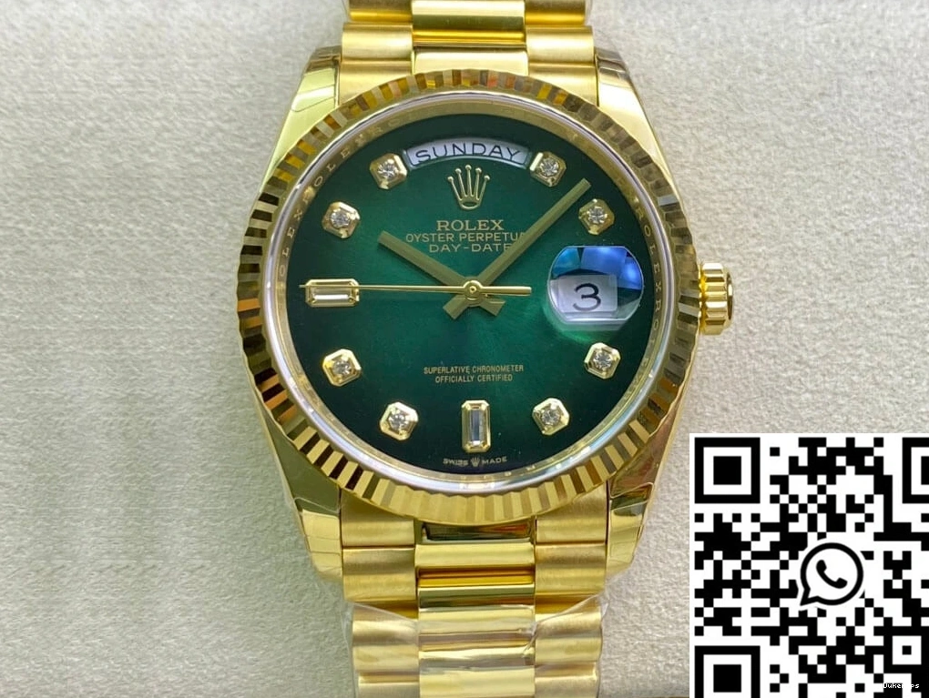 Green Rolex Gradual Gold M128238-0069 Day-Date Factory EW Dial Yellow 0307